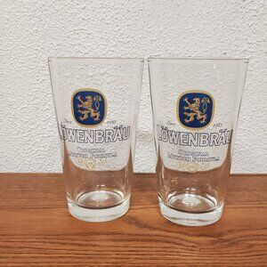 Drinkware - Lot of 2 Lowenbrau Beer Glasses